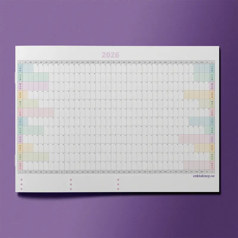 En visuell årsplan och mall för planering för kreativa företagare som visar hur man organiserar året med fasta datum och framtida lanseringar.