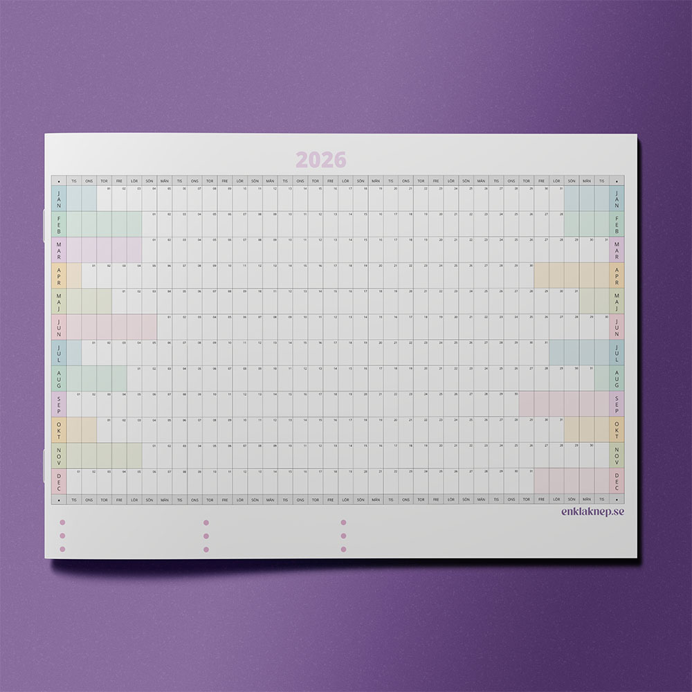 En visuell årsplan och mall för planering för kreativa företagare som visar hur man organiserar året med fasta datum och framtida lanseringar.